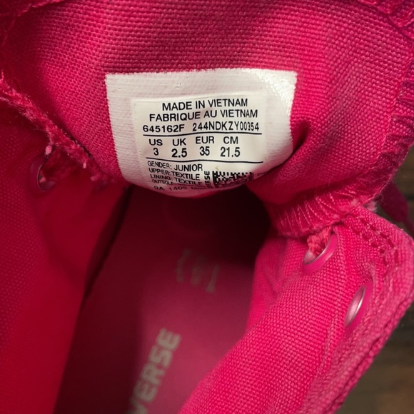 Converse canvas high tops pink,silver glitter size 3 - Picture 8 of 10